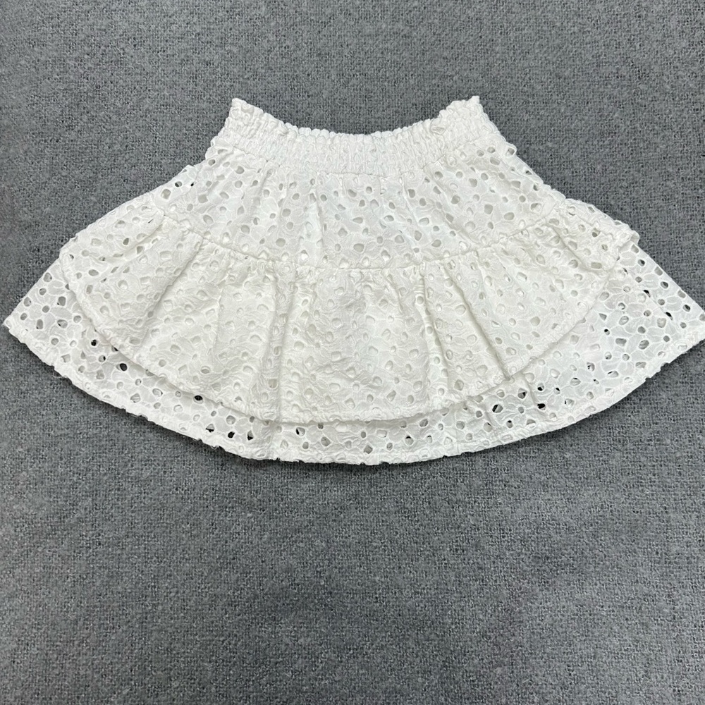 Girl’s Zara White Eyelet Mini Skirt